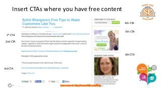 Insert CTAs where you have free content 
1st CTA 
2nd CTA 
3rd CTA 
4th CTA 
5th CTA 
6th CTA 
Learn more at: http://www.triblio.com/blog 
 