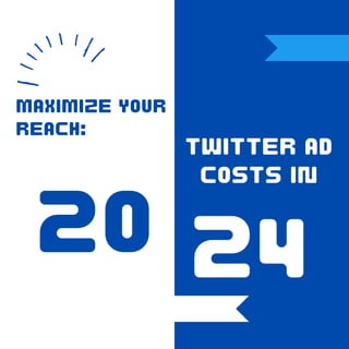 Twitter Ad
Costs in
24
20
Maximize Your
Reach:
 