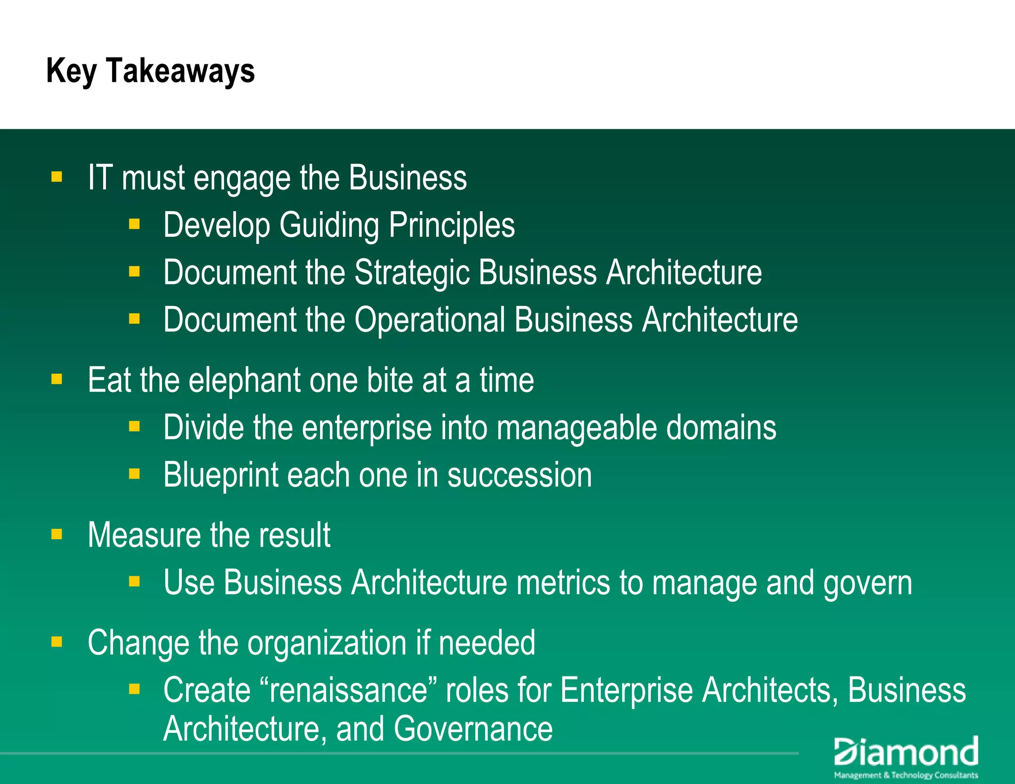 Maximizing EA Impact: Using Business Architecture to Achieve Alignment