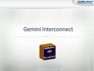 Cray Inc. Preliminary and Proprietary   SC09   19
 