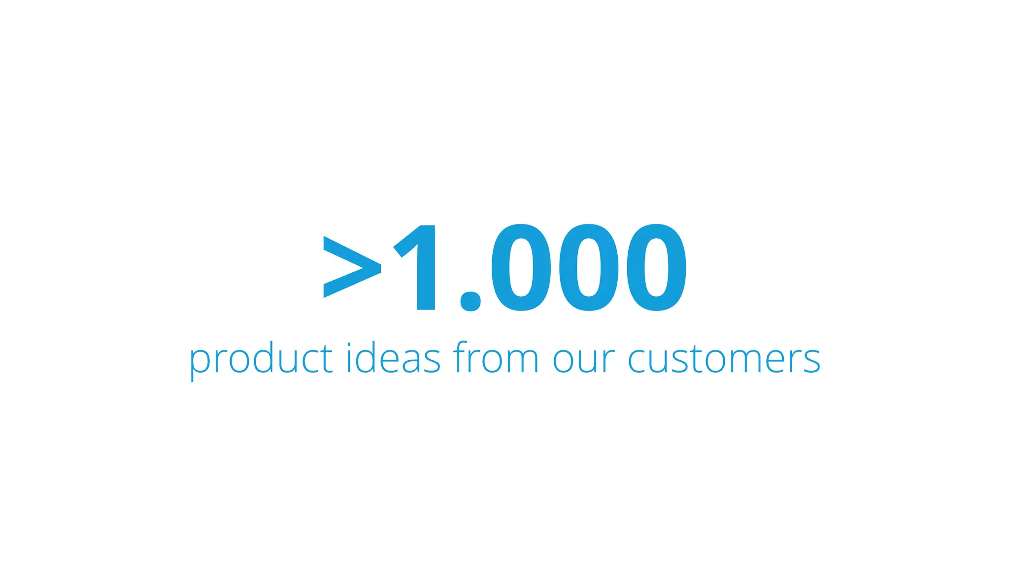 >1.000
product ideas from our customers
 
