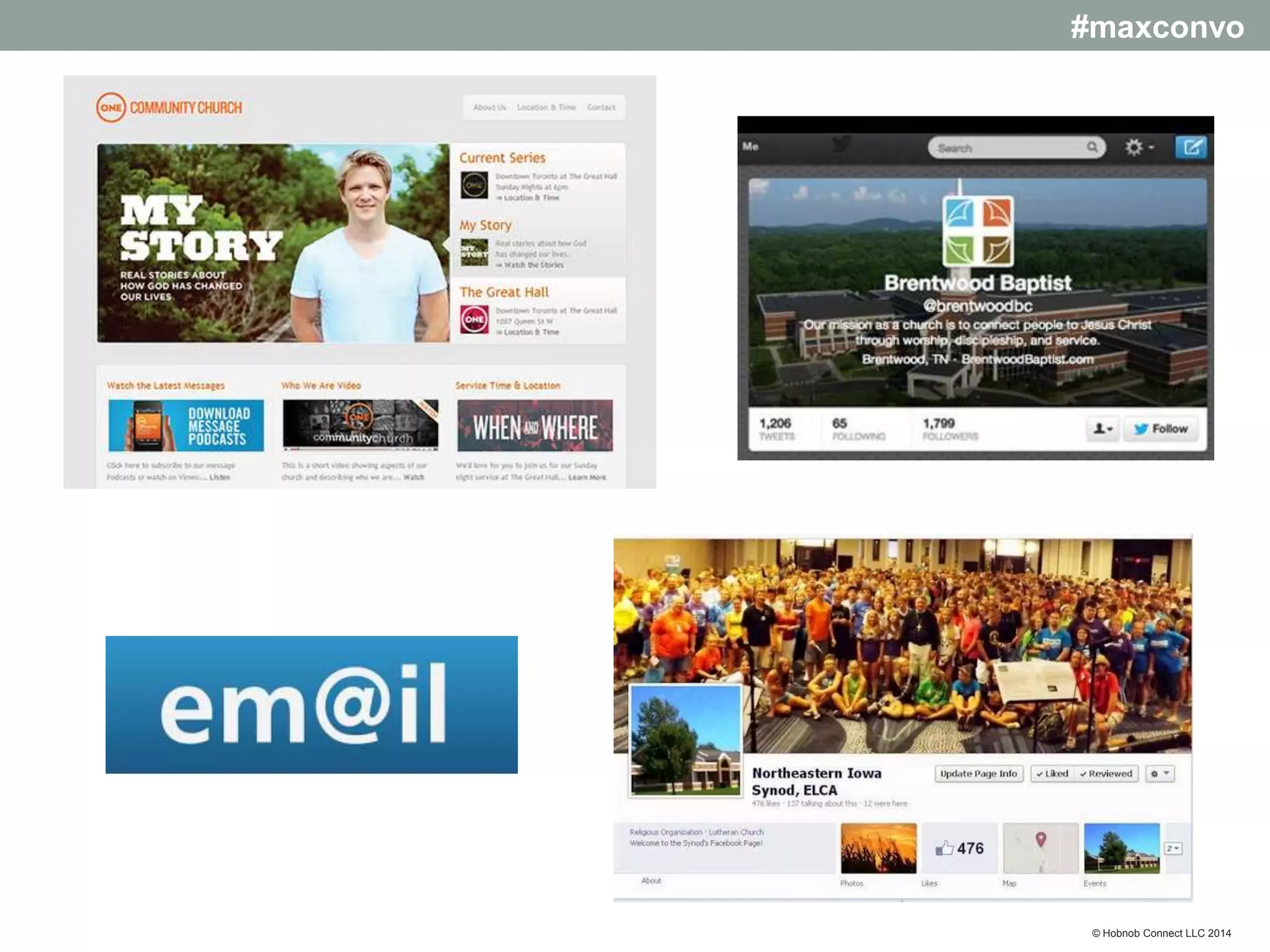 #maxconvo

Twitter

@xajondee

Twitter.com

@JohnDeisher

@ChiAlphaTAMU
© Hobnob Connect LLC 2014

 