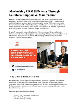maximizing salesforce release efficiency with code... Maximizing CRM Efficiency Through Salesforce Support.pdf