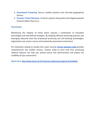 Maximizing Exam Integrity: Best Practices for Proctoring Solutions | PDF