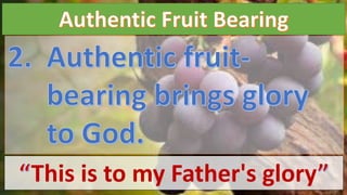 This is to my Father's glory
 