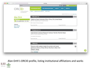 Maximizing the impact of institutional knowledge at IITA using CGSpace
