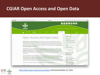 Maximizing the impact of institutional knowledge at IITA using CGSpace