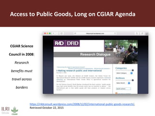 Maximizing the impact of institutional knowledge at IITA using CGSpace