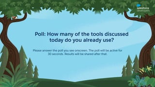 Poll: How many of the tools discussed
today do you already use?
Please answer the poll you see onscreen. The poll will be active for
30 seconds. Results will be shared after that.
 