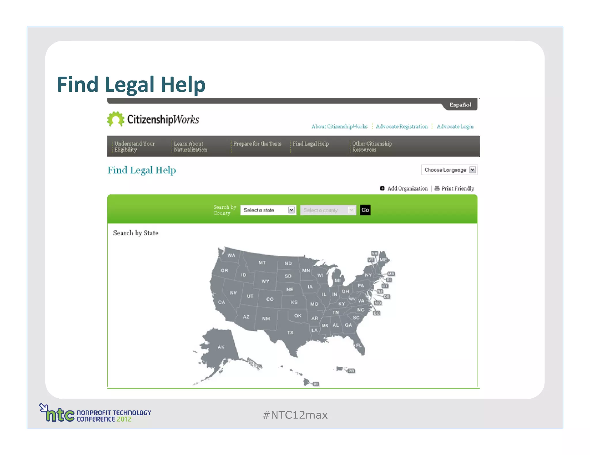 Find Legal Help




                  #NTC12max
 