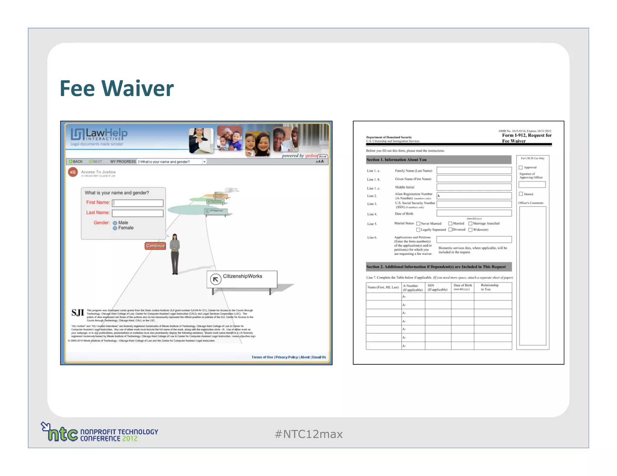 Fee Waiver




             #NTC12max
 