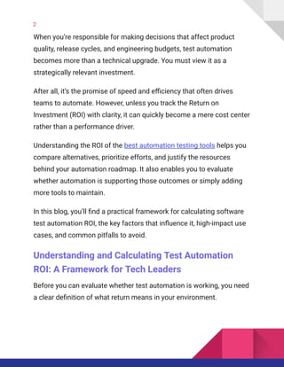 Maximizing ROI from Test Automation in Modern Development Teams | PDF