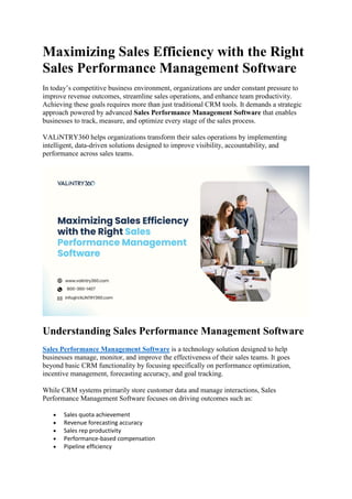 Maximizing Sales Efficiency with the Right Sales Performance Management ...