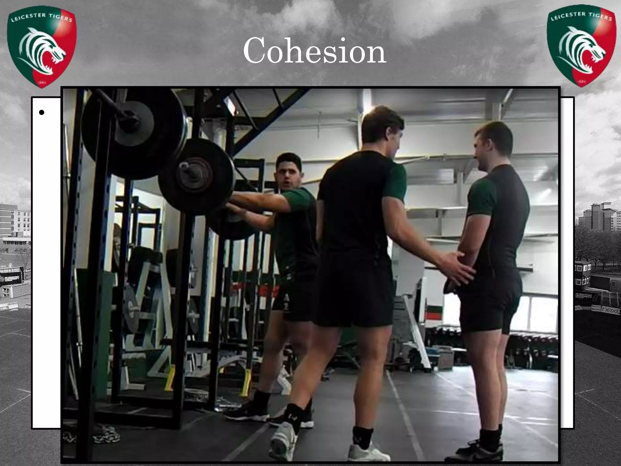 Cohesion
• If young players are only meant to be about themselves,
how do you get them to come together as a cohesive
group???
– Remove barriers
– Give them identity
– Compete together and against each other.
 