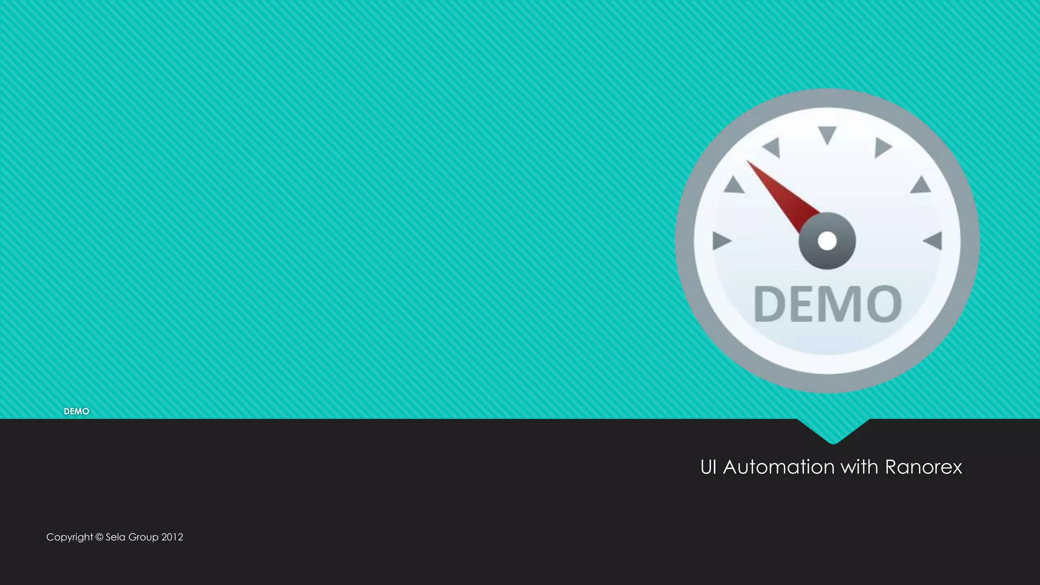 DEMO UI Automation with Ranorex Copyright © Sela Group 2012 