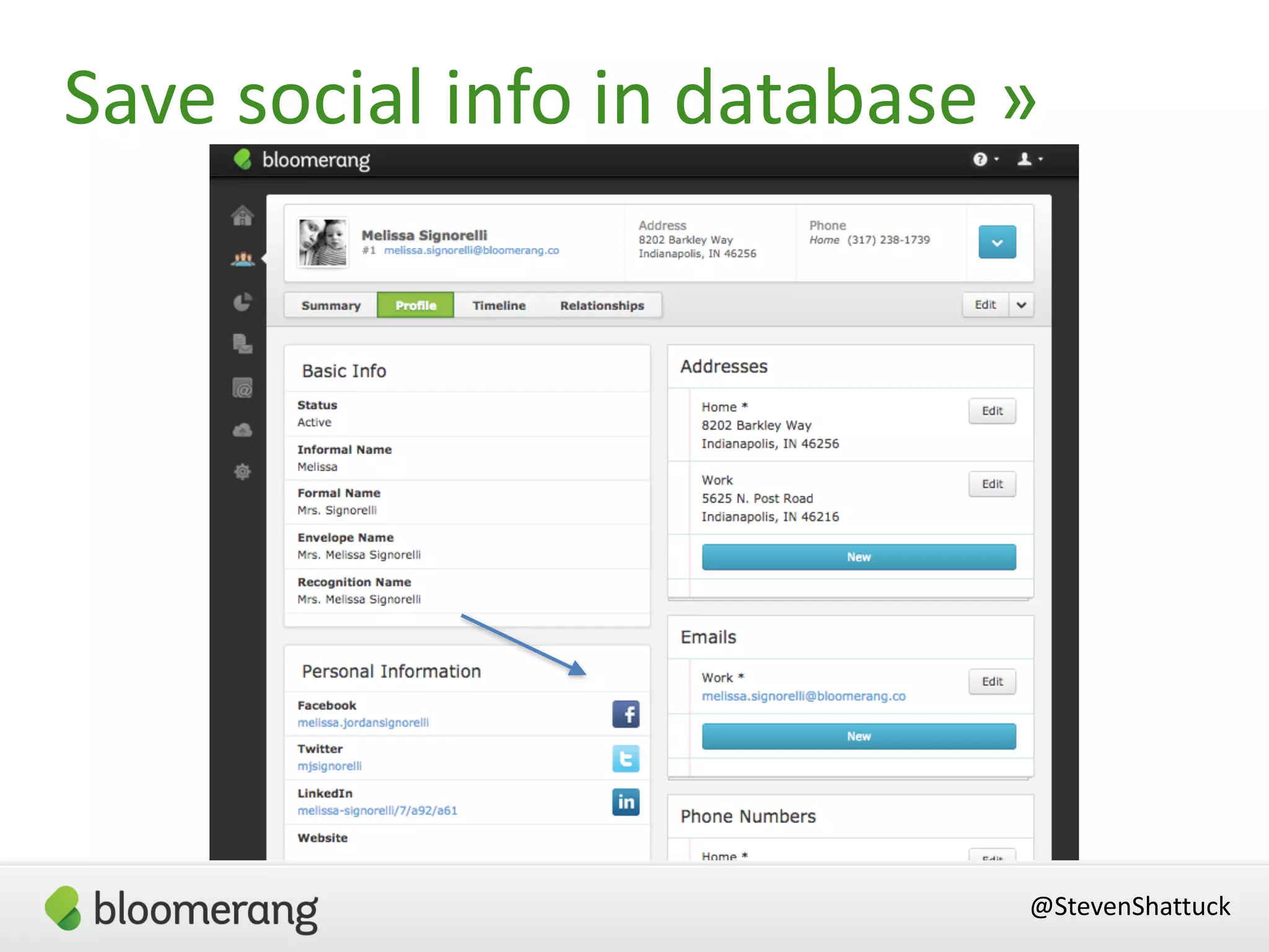 Save social info in database »
@StevenShattuck
 