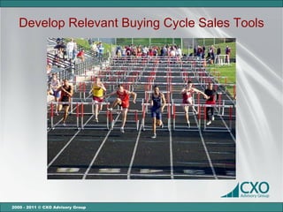 Develop Relevant Buying Cycle Sales Tools




2000 - 2011 © CXO Advisory Group
 