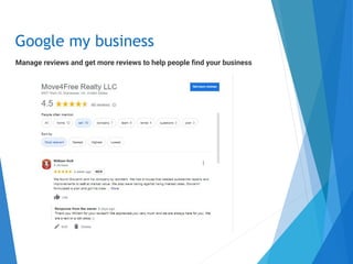 © 2016 Club Wealth® All Rights Reserved
Google my business
Manage reviews and get more reviews to help people ﬁnd your bus...