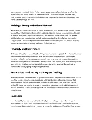 Maximizing Your Python Mastery: Why Advanced Learners Benefit from ...