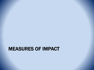 MEASURES OF IMPACT
 