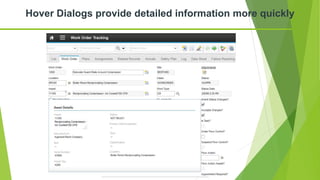 Hover Dialogs provide detailed information more quickly
 