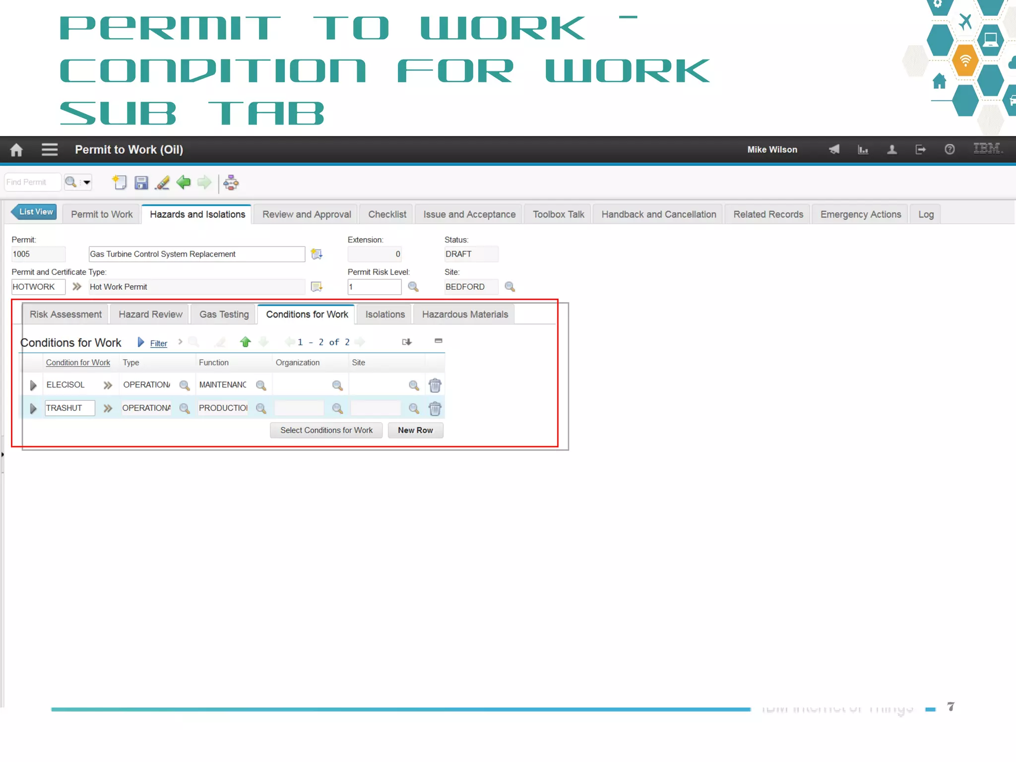 Maximo Oil and Gas 7.6.1 HSE: Condition for Work Prioritization Matrix ...
