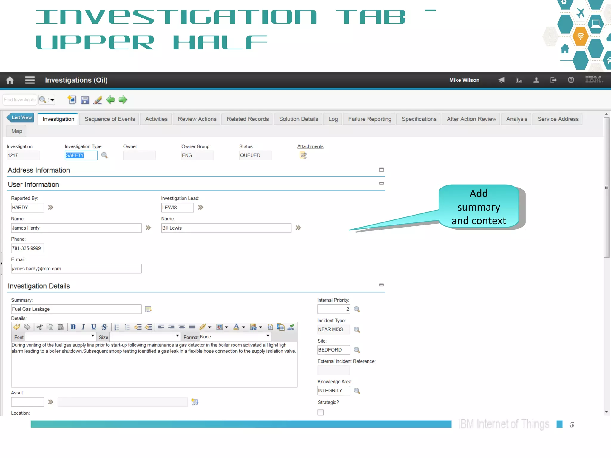 Maximo Oil and Gas 7.6.1 HSE: Investigations overview | PPT | Business ...