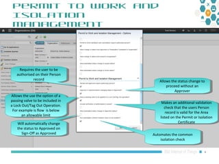 Maximo Oil and Gas 7.6.1 HSE: Permit to Work Options overview | PPT