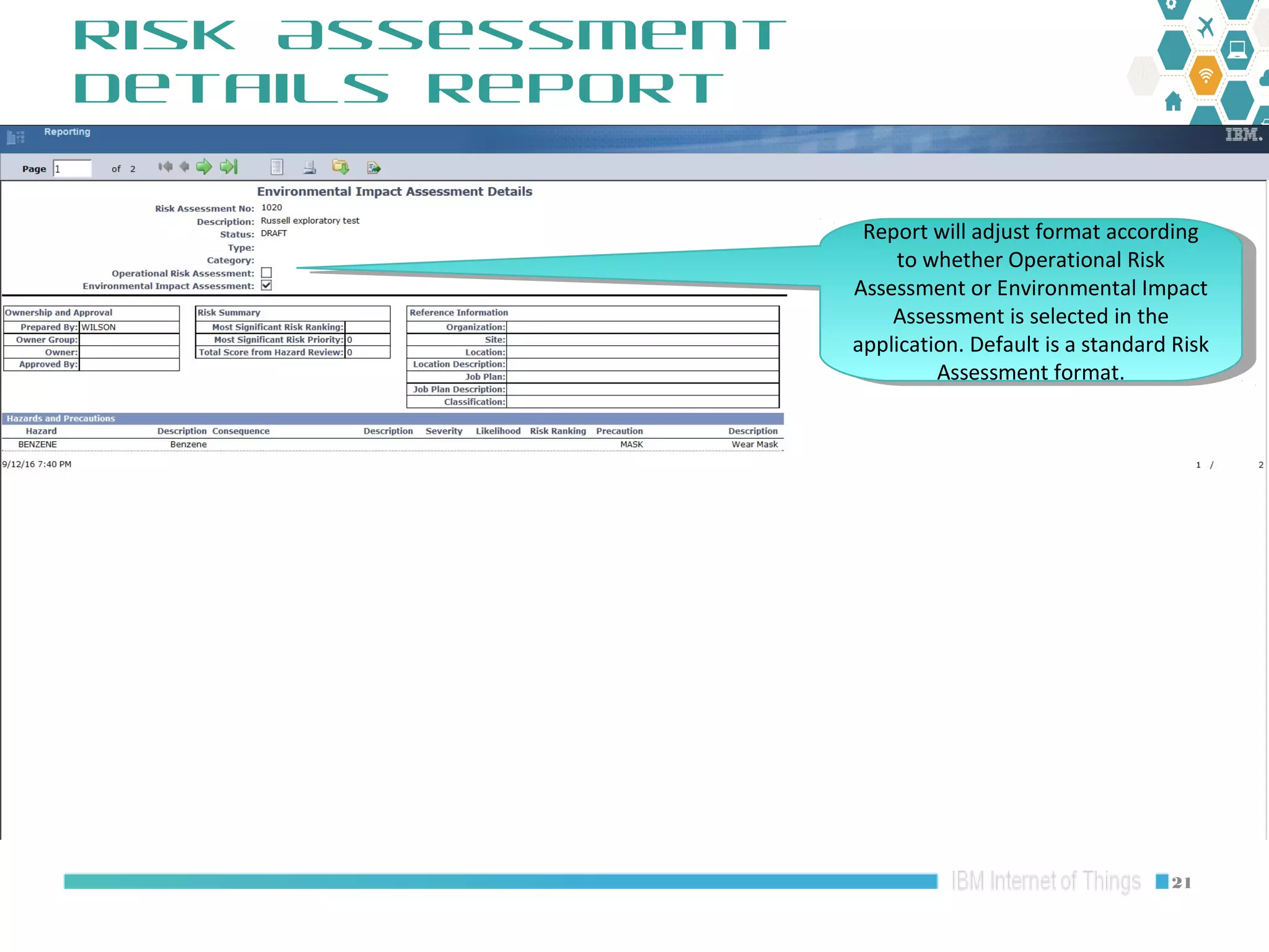 Maximo Oil and Gas 7.6.1 HSE: Risk Assessment Risk Matrix Overview | PPT