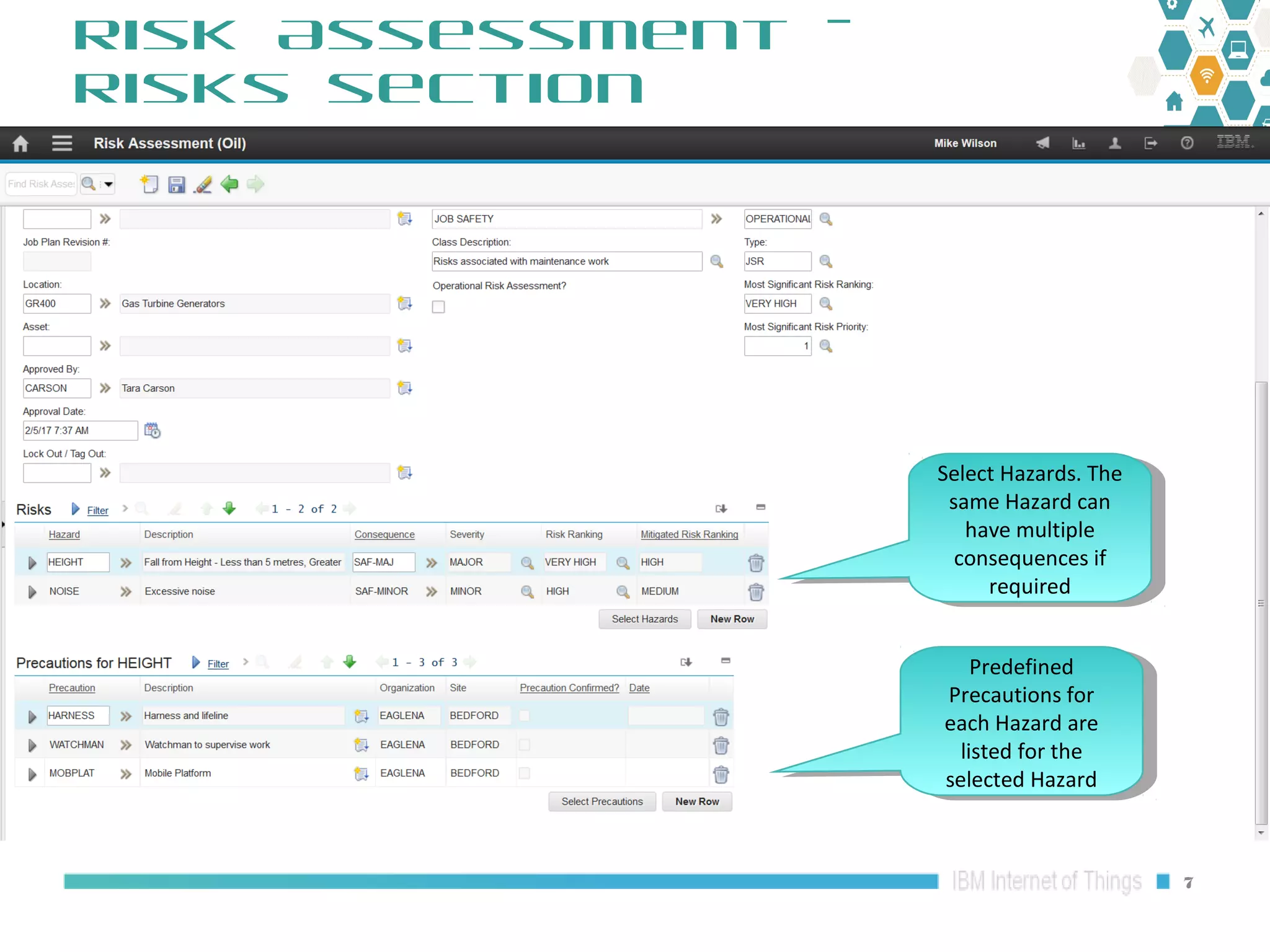 Maximo Oil and Gas 7.6.1 HSE: Risk Assessment Risk Matrix Overview | PPT