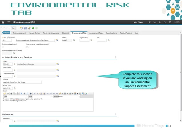 Maximo Oil and Gas 7.6.1 HSE: Risk Assessment Risk Matrix Overview | PPT