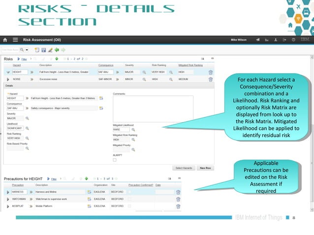 Maximo Oil and Gas 7.6.1 HSE: Risk Assessment Risk Matrix Overview | PPT