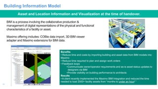 10
Building Information Model
BIM is a process involving the collaborative production &
management of digital representati...