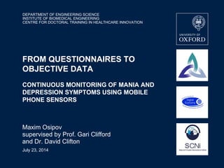 DEPARTMENT OF ENGINEERING SCIENCE
INSTITUTE OF BIOMEDICAL ENGINEERING
CENTRE FOR DOCTORAL TRAINING IN HEALTHCARE INNOVATIO...