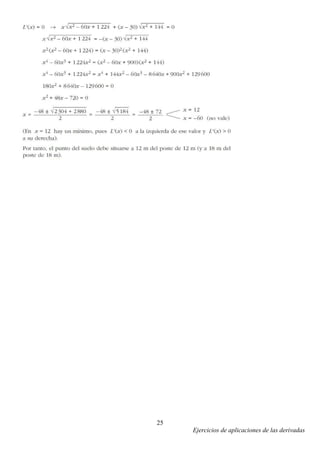 Ejercicios de aplicaciones de las derivadas
25
 