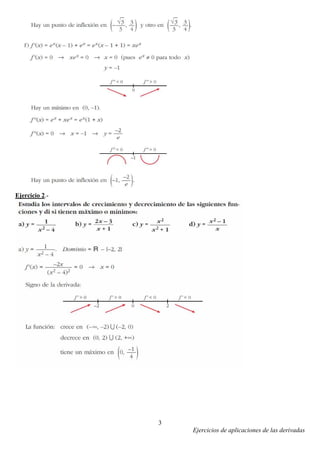 Ejercicios de aplicaciones de las derivadas
3
Ejercicio 2.-
 