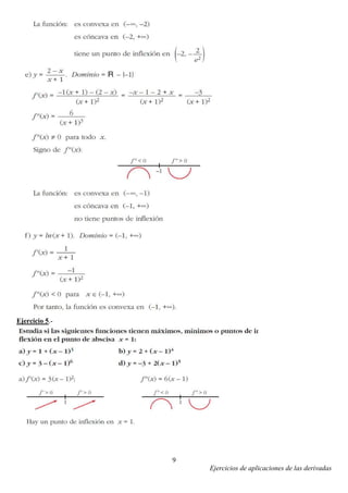Ejercicios de aplicaciones de las derivadas
9
Ejercicio 5.-
 