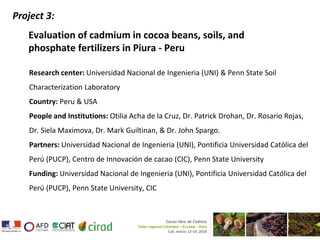 Cacao and Cadmium Research at Penn State