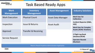 Maximo Tasks Maximo Field Service Management | PPTX