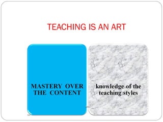 TEACHING IS AN ART
 