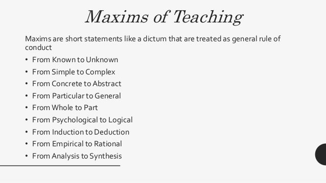 Maxims Of Teaching
