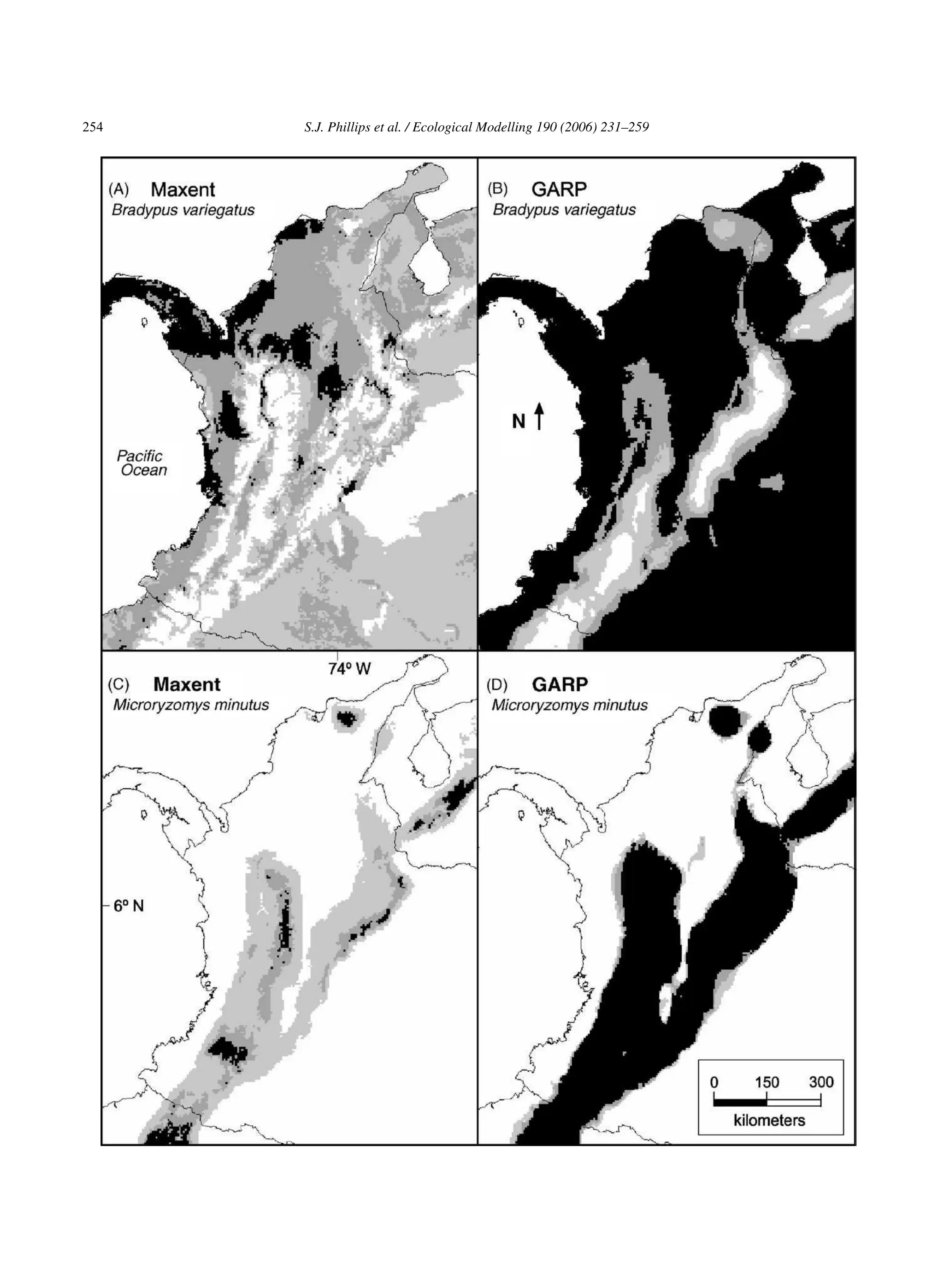 254 S.J. Phillips et al. / Ecological Modelling 190 (2006) 231–259
 