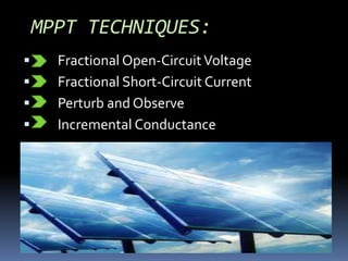 Maximum power point tracking.......saq