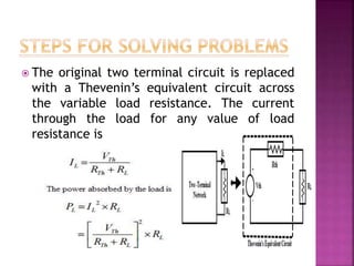 Maximum power transfer theorem | PPTX
