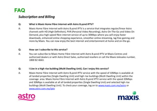Maxis Astro Maxis Fibre Bundled with Astro IPTV | PDF