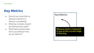 Key Metrics
●
●
● Measure what is important
to you at this current stage
of learning
Activity# 8
 
