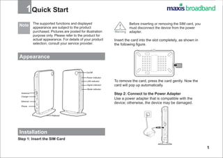 Maxis Wireless Modem B932 User Guide | PDF