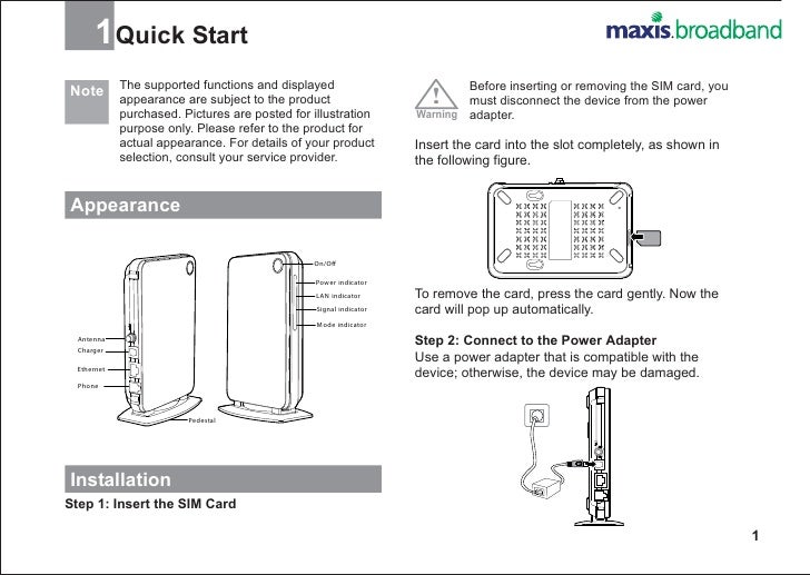 Maxis Wireless Modem B932 User Guide
