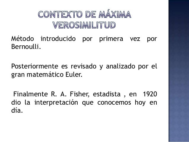 Maxíma verosimilitud