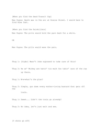 Max payne game script | DOCX